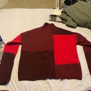 Cynthia Rowley Red and Burgundy Sweater